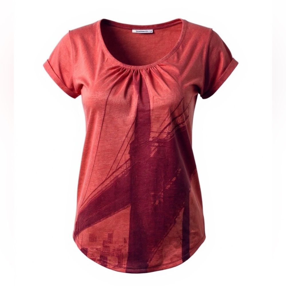 EUC Topshop Realitee Open Back Red Bridge Knit Top